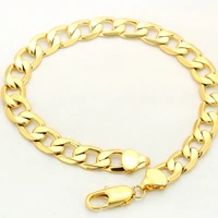 bracelet yellow gold filled womens mens curb chain bracelet
