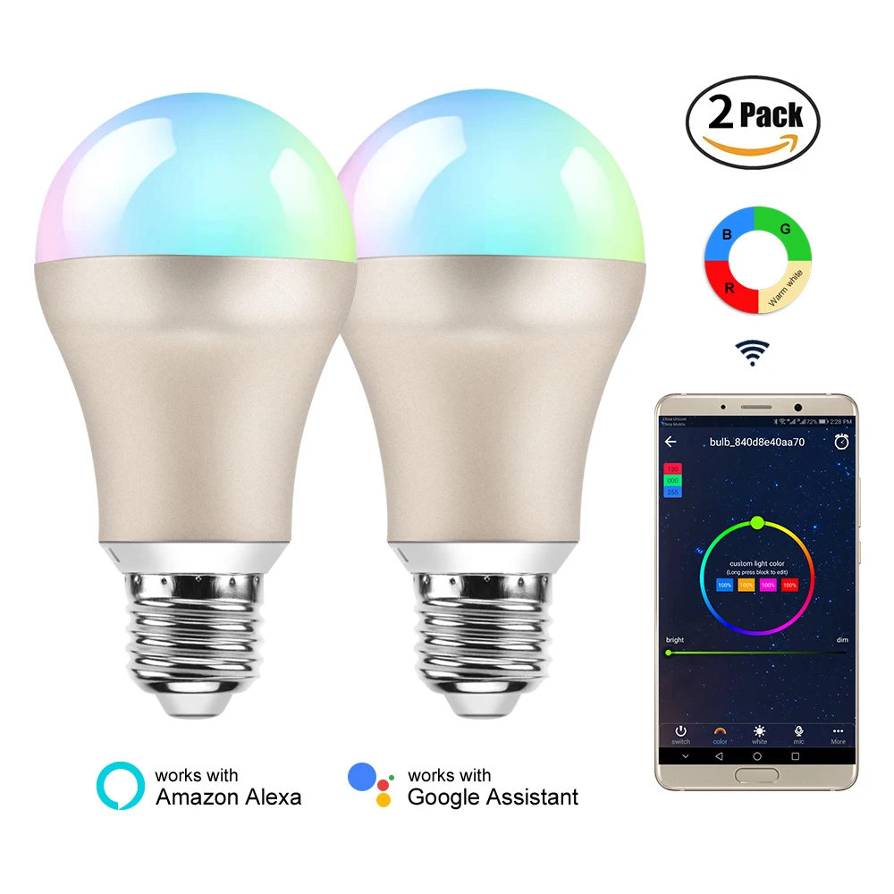 BB динамик Светодиодная лампа Rgb Wifi умная E27/220 В лампа/Wifi/Alexa/Google Home App дистанционное