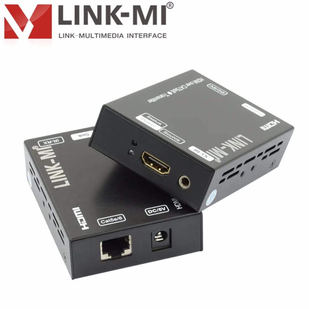 LINK MI 60 м HDMI удлинитель через один кабель Cat5e/6 3D 1080p HD видео ИК удлинитель|extensor