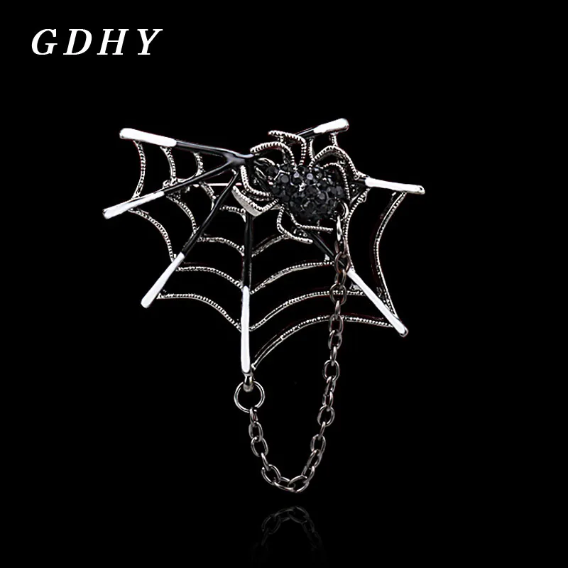 GDHY ретро большой паук Интерьер черный Стразы насекомое искусственные булавки