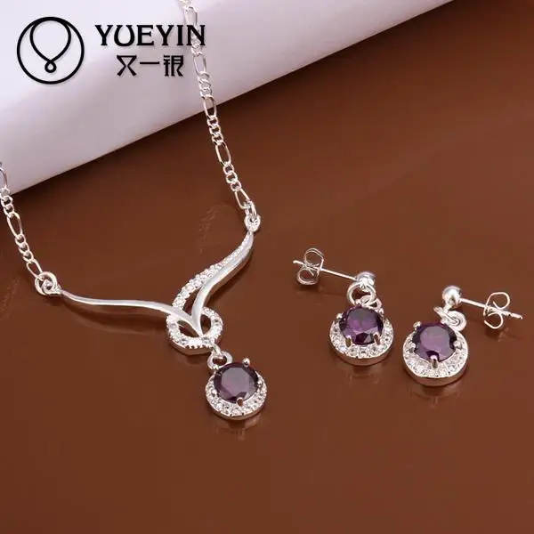 Оптовая цена завода посеребренная мода ювелирные наборы бесплатная доставка