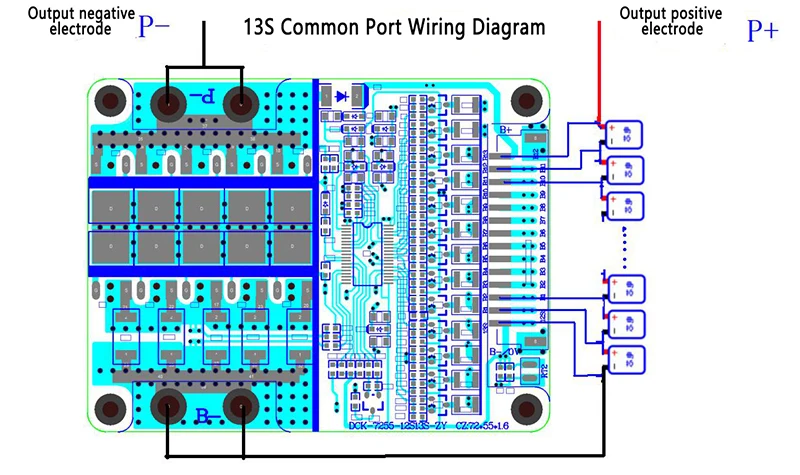 BMS 10S 12S 13S 16S 100A 160A балансировочное зарядное устройство BMS Lipo литиевая батарея защита монтажная плата электрический автомобиль 48 в 60 в