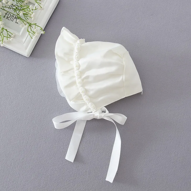 Newborn Baby Girls Cotton Hats Sun Cap Bonnet Infants Toddler Sunhat Beanies 0-8 Month Girl Christening Gown Baptism | Детская одежда и