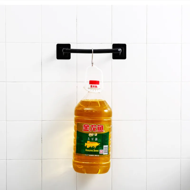 

Bathroom Shelf Free Punching Towel Railing Kitchen Pot Rack Plastic Towel Rack Suction Cup Towel Bar Storage Rack Accessories