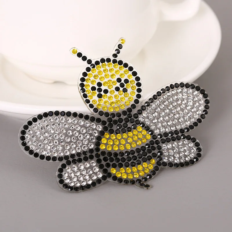 Пчела сверкающие стразы нашивки для одежды модные расшитые блестками DIY