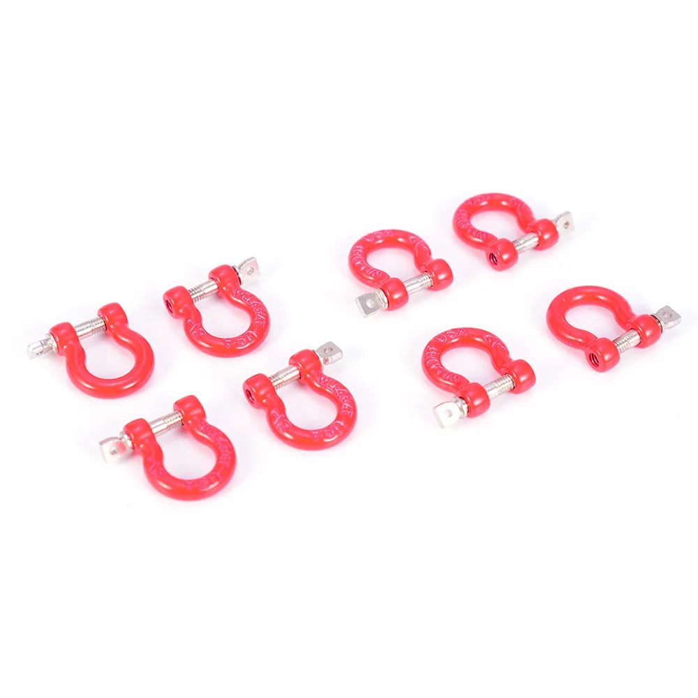 4 пары красных металлических скоб для прицепа спасательный крючок 1/10 RC Crawler TRX4 Axial