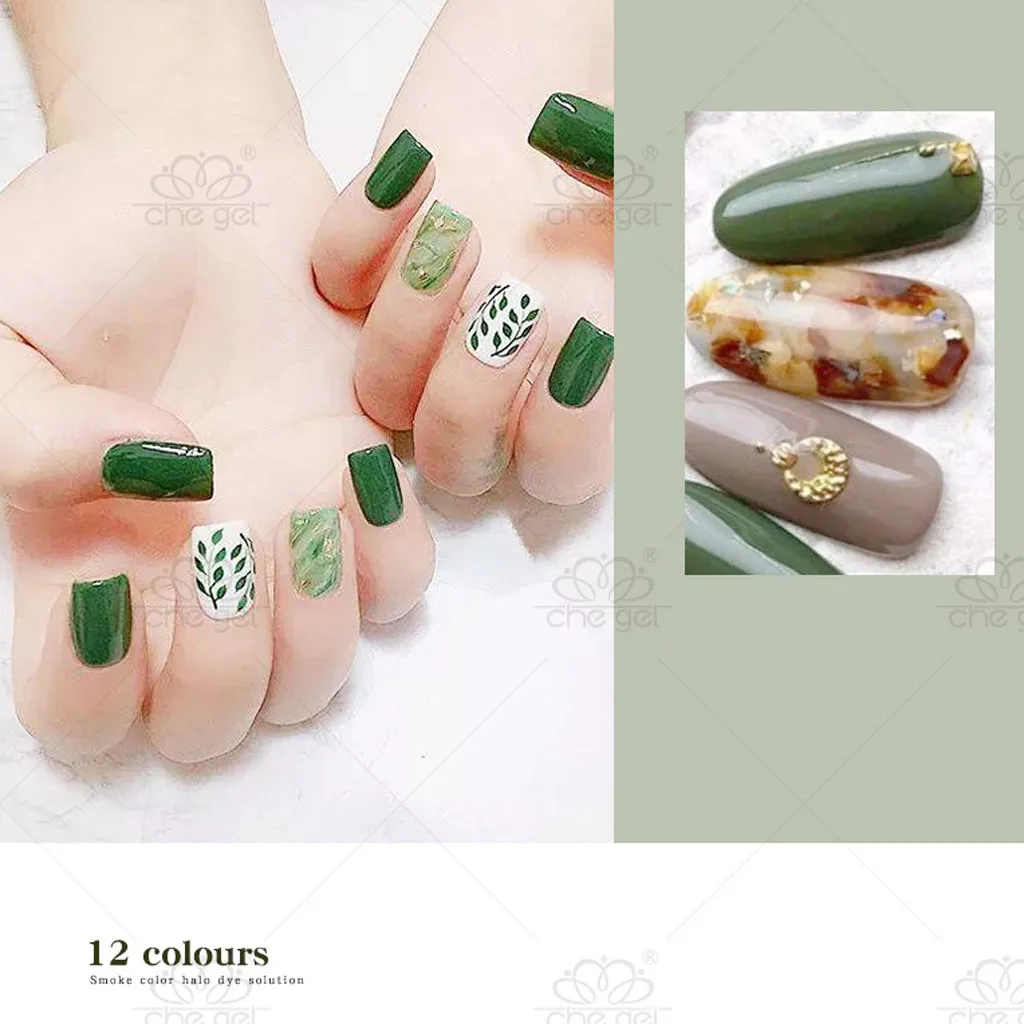 Акварельные чернила жидкий лак для ногтей гель эффект мрамор градиент Маникюр