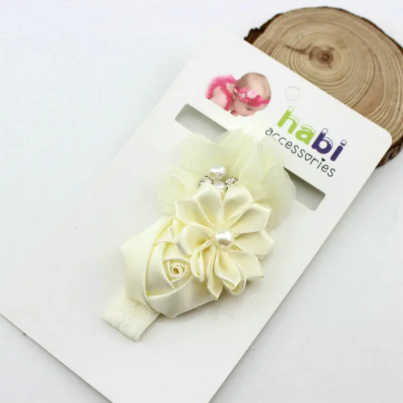 1 Piece MAYA STEPAN Baby Headband Ribbon Flower DIY Toddler Infant Kid Floral Hair Accessories Girl Newborn Turban Elastic rose | Детская