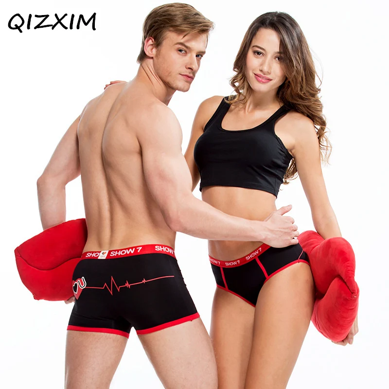 Нижнее белье для пар сексуальные трусы влюбленных женские черно-белые брифы с