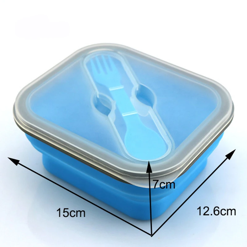 Силиконовый Ланчбокс складной портативный детский для пикника на открытом