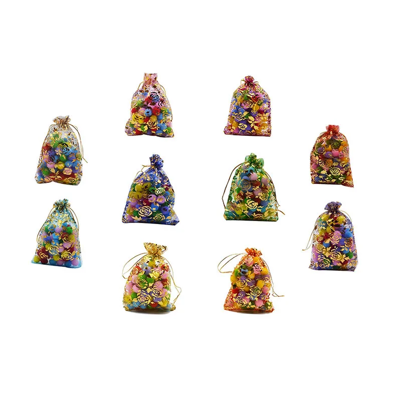 20 шт 7x9 9x12 11x16 13x18 15x20 см органза сумки нарисованные украшения Упаковочные пакеты для Свадебная вечеринка Подарочная коробка для украшения Чехлы 8
