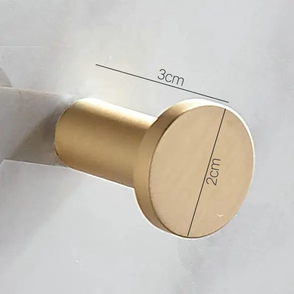 small diameter 2cm Латунный крючок, матовые крючки для халатов, крючок для одежды, настенные аксессуары для ванной комнаты, латунная вешалка для одежды, дверной крючок - Цвет: small diameter 2cm