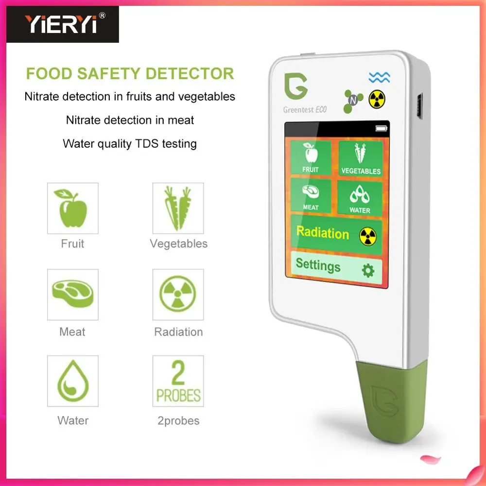 GREENTEST ECO 5 Digital Radiation Detector Food Nitrate Tester for Fruit Meat Vegetable Water Nitrate Detection/ Health Care