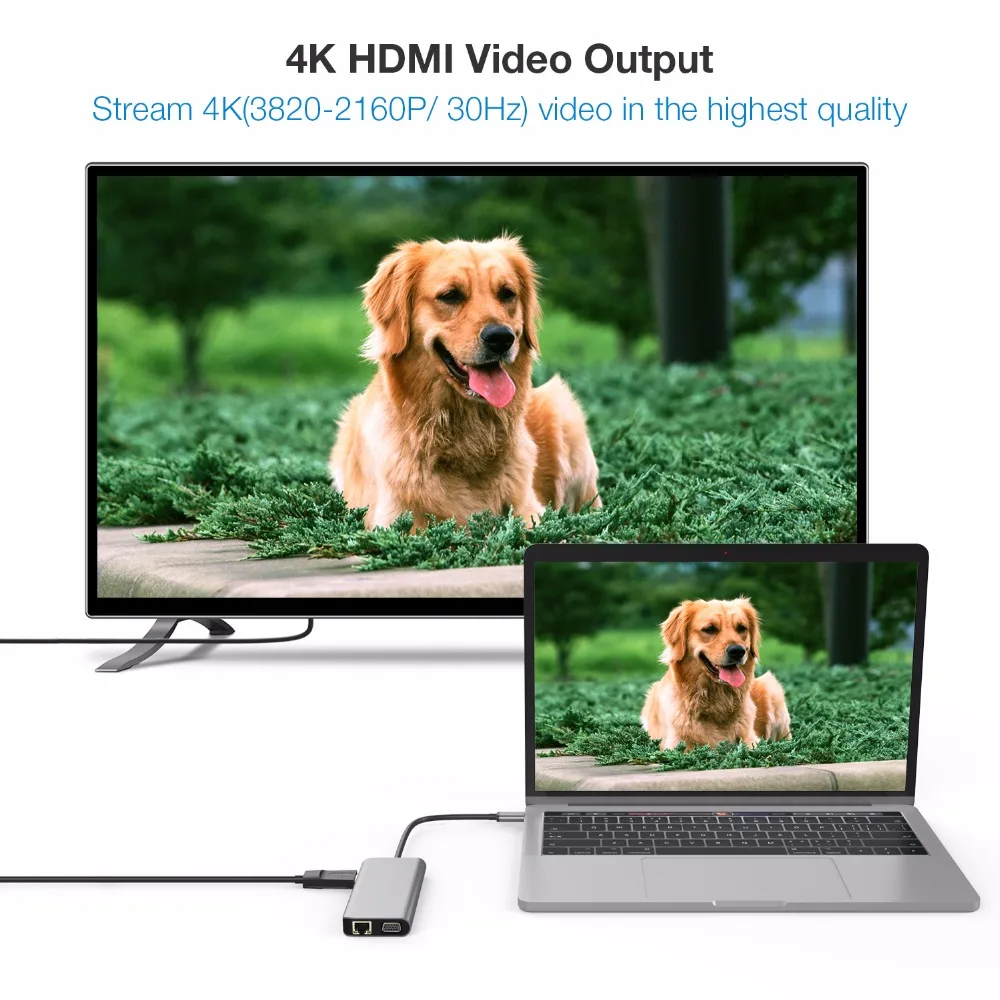 Концентратор Type C USB 4K HDMI VGA RJ45 SD 3 0 ключ для ноутбука или смартфона с портом Thunderbolt
