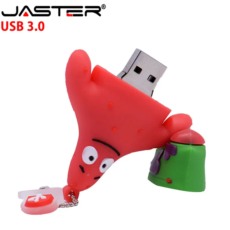 JASTER Мультфильм Горячая Usb 3,0 высокоскоростной мультфильм Губка Боб серии флэш-накопитель 64 ГБ 32 ГБ 16 ГБ 8 ГБ 4 ГБ ручка-накопитель фактическая емкость