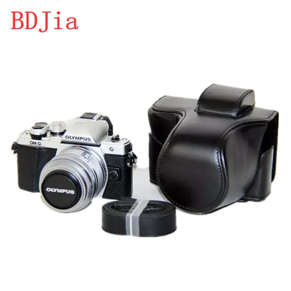 Лидер продаж! Кожаный чехол для камеры Olympus EM10III EM10II (Объектив 14 42 мм) с ремешком