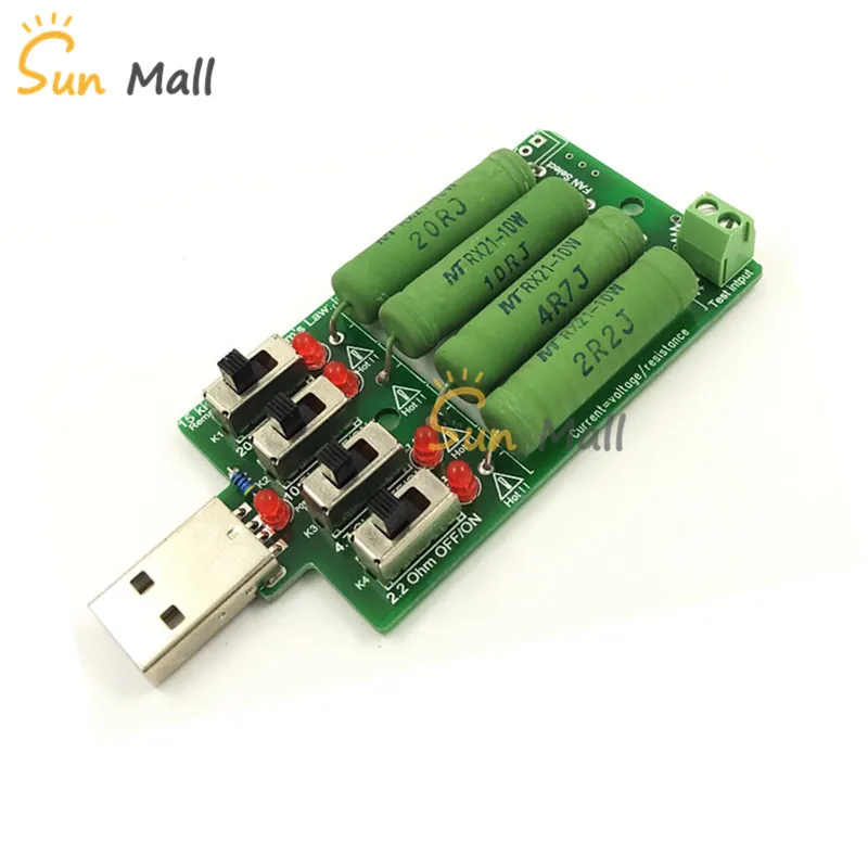 Электронный резистор высокой мощности USB DC регулируемый 4 вида тока тестер