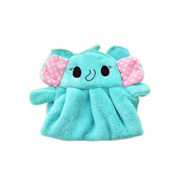 blue elephant Чистящая тряпка коралловый флис мультфильм животное полотенце для рук с подвесным кольцом кухонный инструмент HFing - Цвет: blue elephant