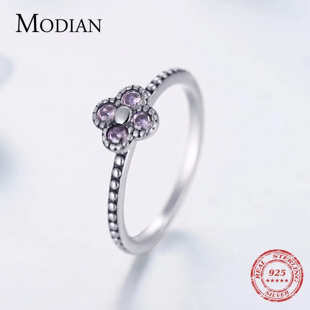 Modian Топ качество Soild 925 Серебряное кольцо с фиолетовыми кристаллами обручальные кольца модные ювелирные изделия с цирконием для Для женщин подарок