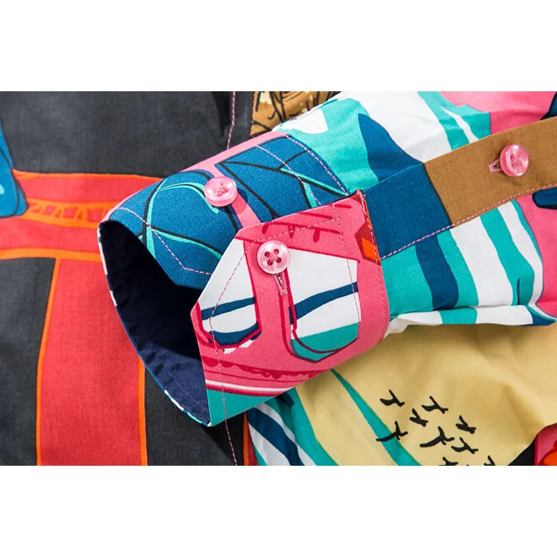 2019 Мужская рубашка с принтом приталенная длинным рукавом модная moda hombre