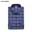 Мужская Фланелевая рубашка в клетку, синяя приталенная Повседневная рубашка с длинным рукавом и двумя нагрудными карманами, размеры до 5XL, Осень-зима 2018