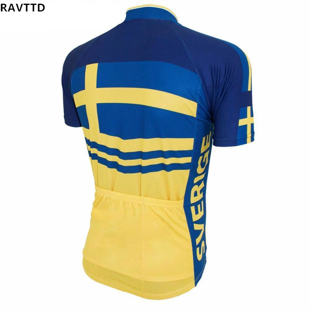 Sverige Pro Велоспорт Джерси Топы летние Гонки одежда Ropa Ciclismo короткий рукав горный