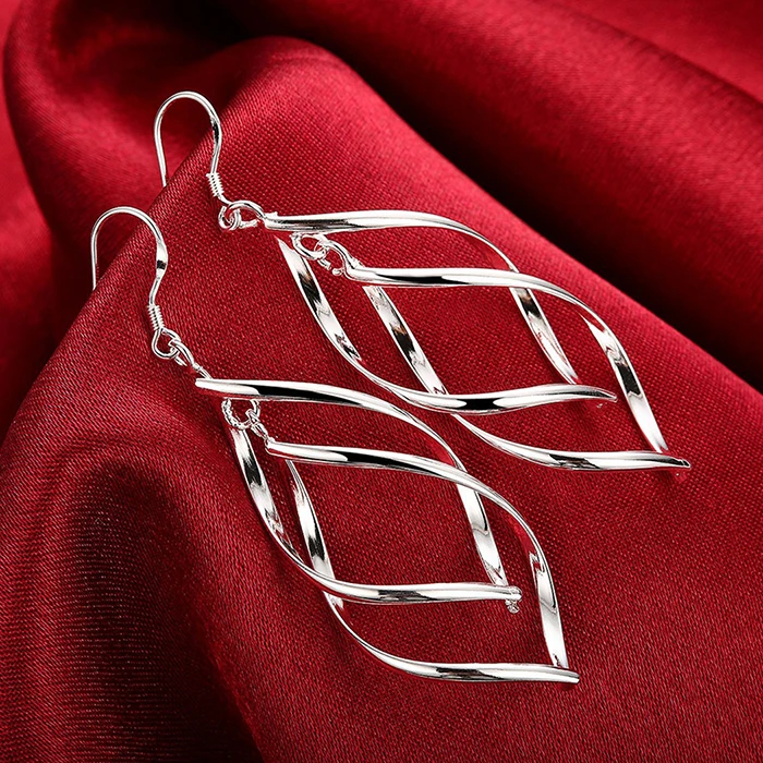 FANALA Earrings Women Hollow Leaf Dangle Drop Silver Plated Hook Earring for Party Jewelry pendientes oorbellen | Украшения и