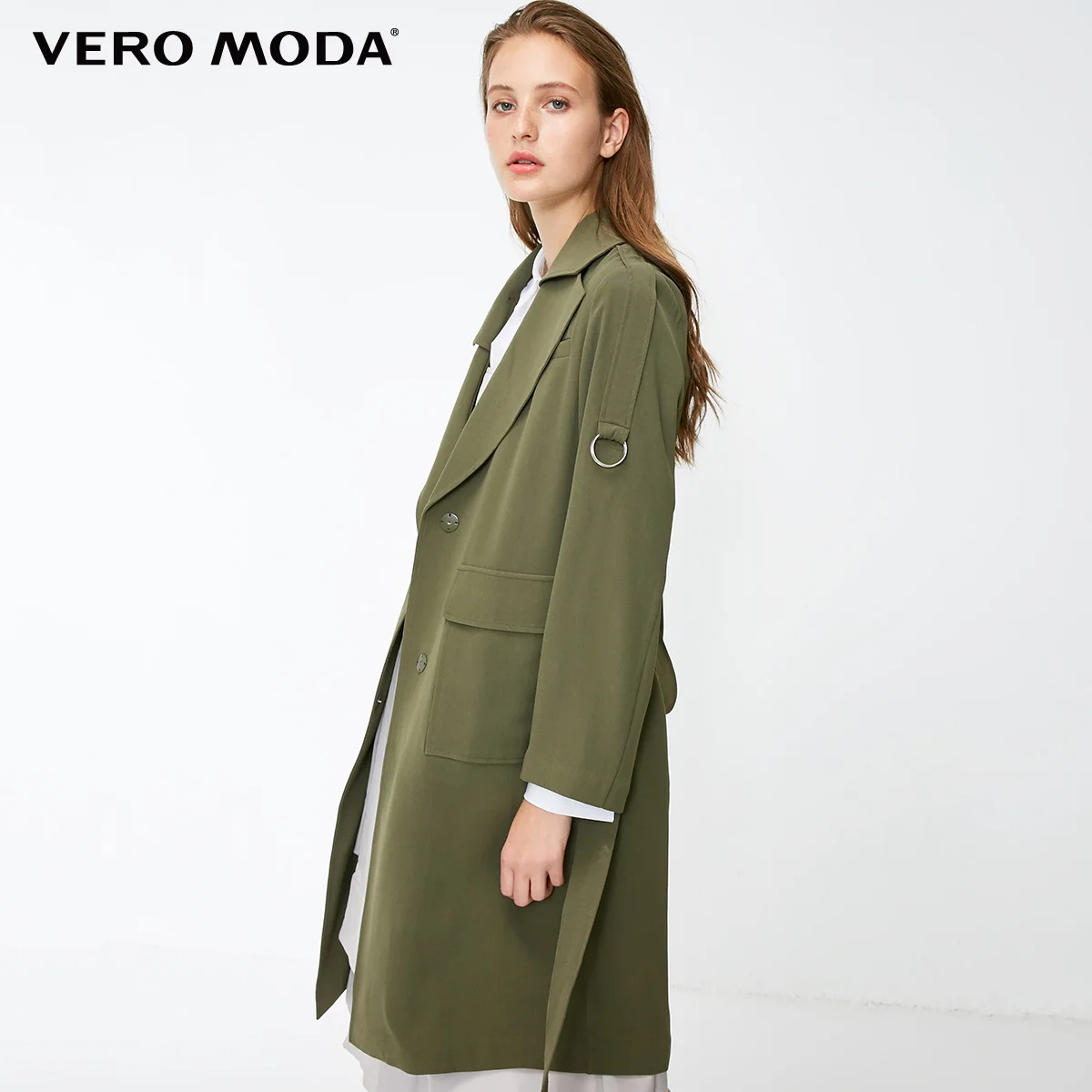 Vero Moda OL Стиль двусторонний рукав на шнуровке чистый Тренч | 318321534 - Цвет: Safari