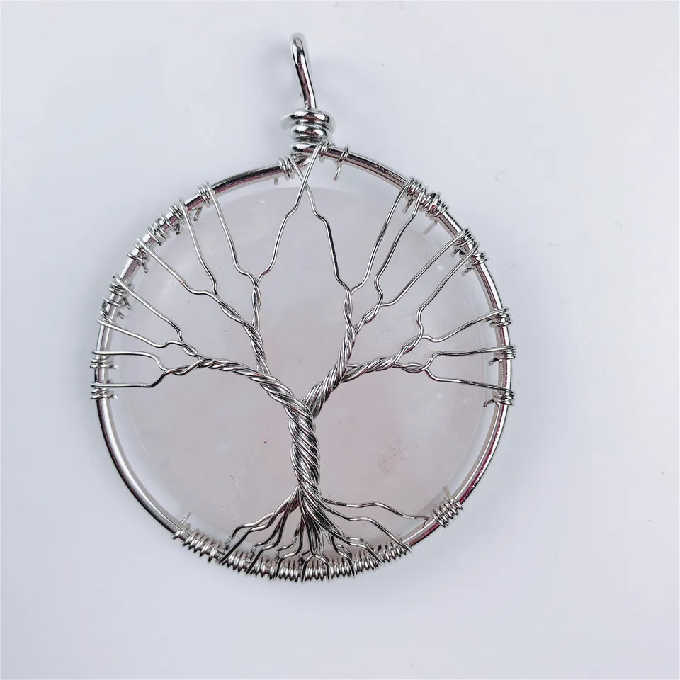 1 шт. серебряного цвета проволока обертывание очарование Древо жизни кулон