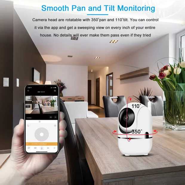 Einnov PTZ автоматическое отслеживание 1080P Мини Wifi камера ip наблюдения домашняя