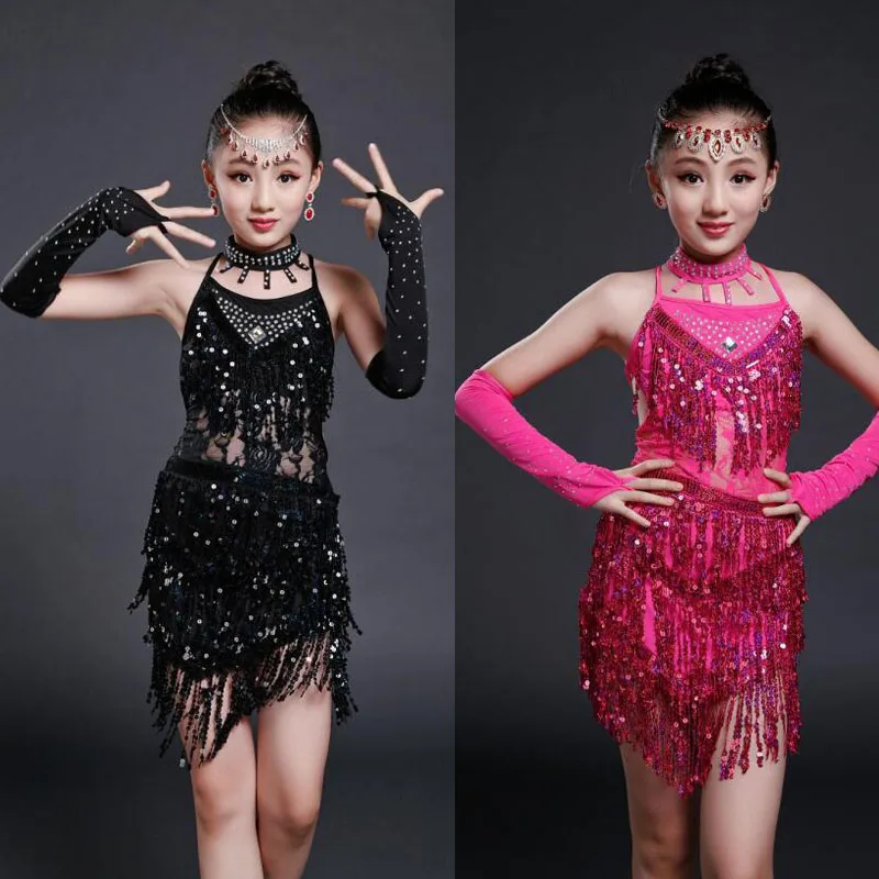 Детское платье для латиноамериканских танцев с кисточками|salsa dance dresses|kids ballroomdance