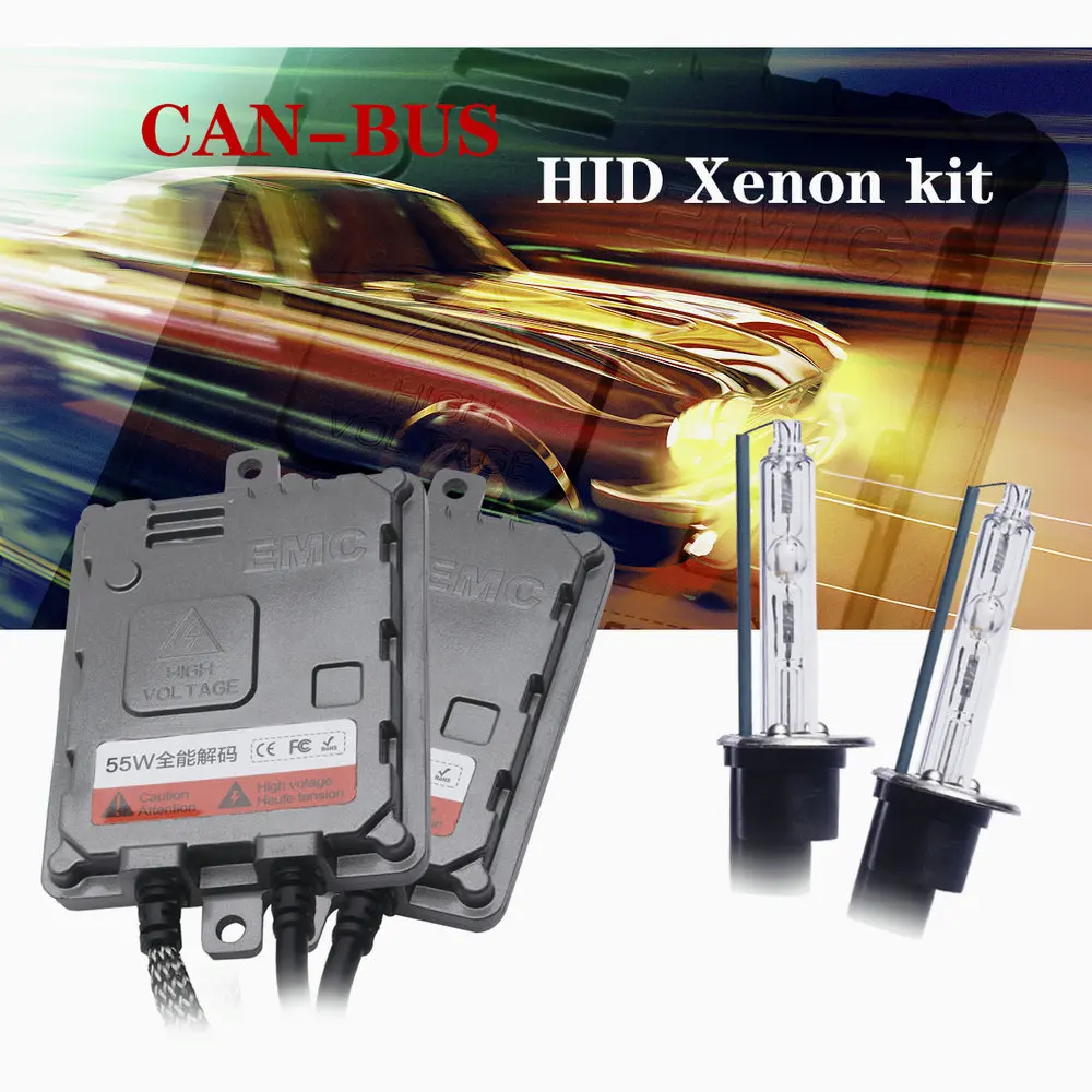 Автомобильный ксеноновый комплект HID 55 Вт последняя версия Canbus H1 H3 H7 H11 9005 9006 Φ 4300K