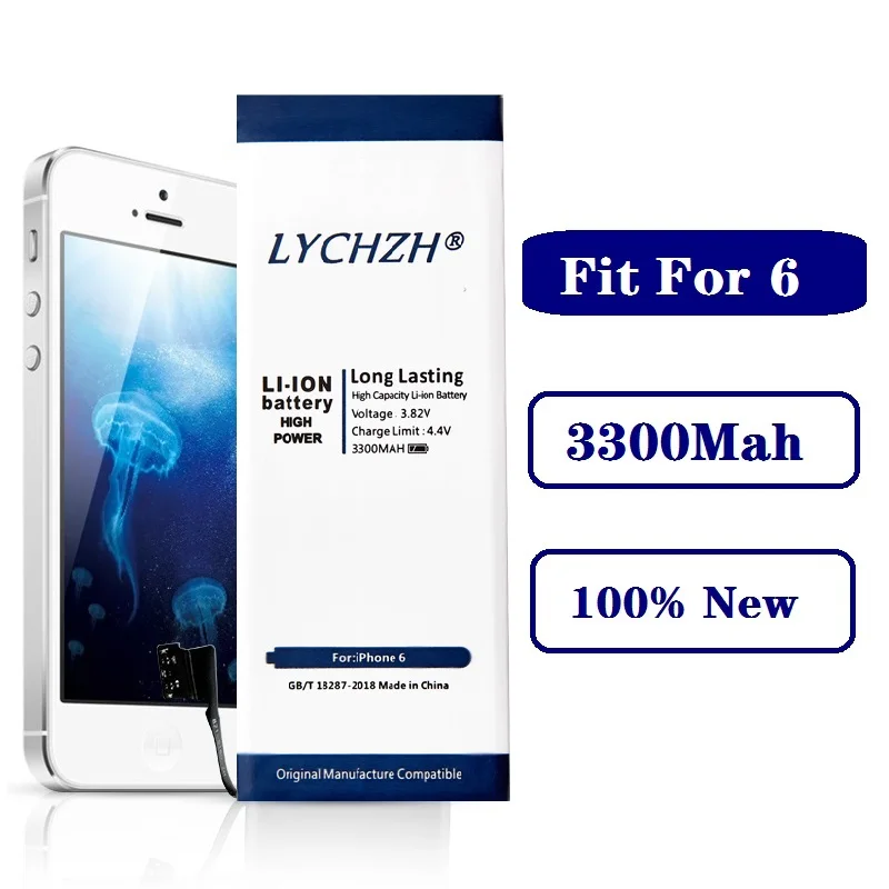 For iPhone 6 6G Аккумулятор для телефона для iPhone 6S 6 5 5S 7 сменный аккумулятор 0 цикл батареи для iPhone 6S бесплатный инструмент наклейка чехол - Color: For iPhone 6 6G
