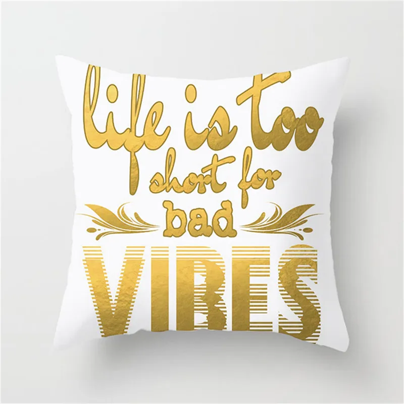 Чехол на подушку в британском стиле Fuwatacchi с золотыми буквами для телефона белые