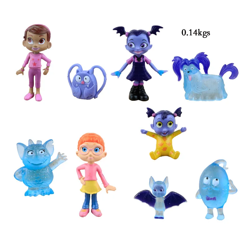 9 шт./компл. Junior Vampirina фигурка кукол игрушки «вамп» для девушек и женщин ПВХ модели аниме Рисунок Игрушки для Для детей День рождения