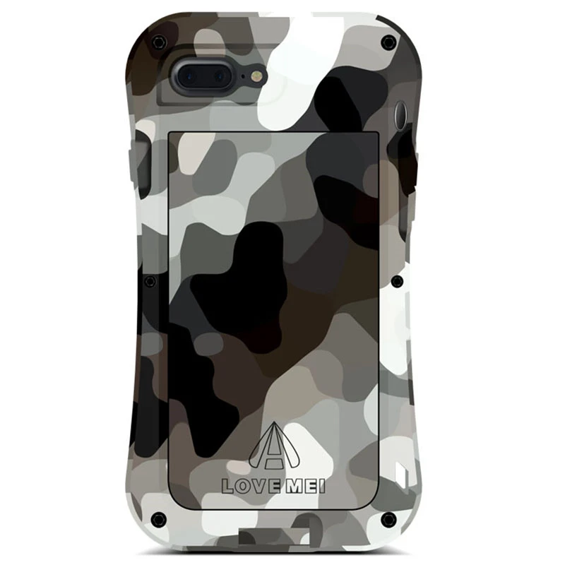 LOVE MEI Camouflage Small Waist Metal Case For iPhone 7 Plus Cover Armor Shockproof Life Waterproof Coque | Мобильные телефоны и