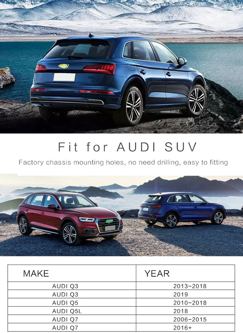 Горячая сторона шаг бег доска nerf бар для audi Q7 Q8 Q5L Q3 Q5 IATF16949 качество поставщика, SUV speciali