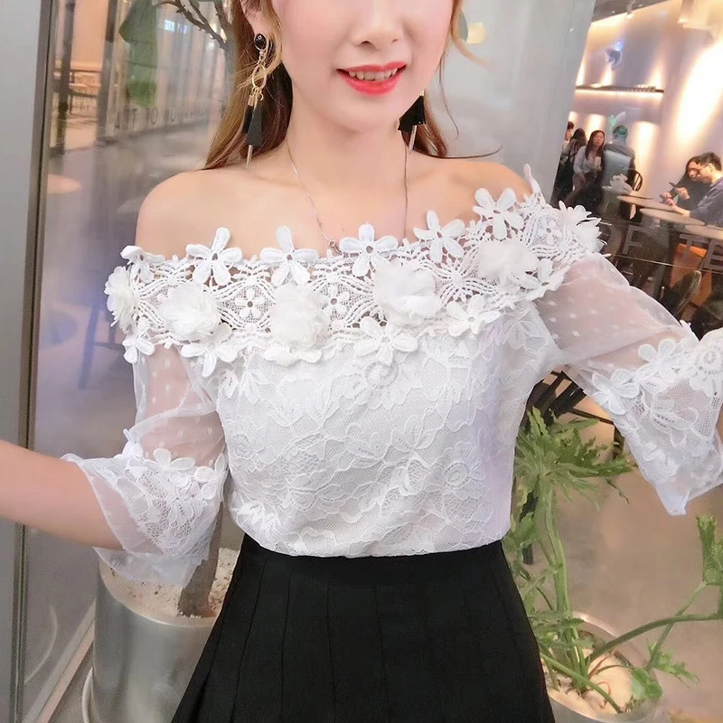 Missoov moda camisas летние стильные блузки женские милые топы сетчатые кружевные рубашки