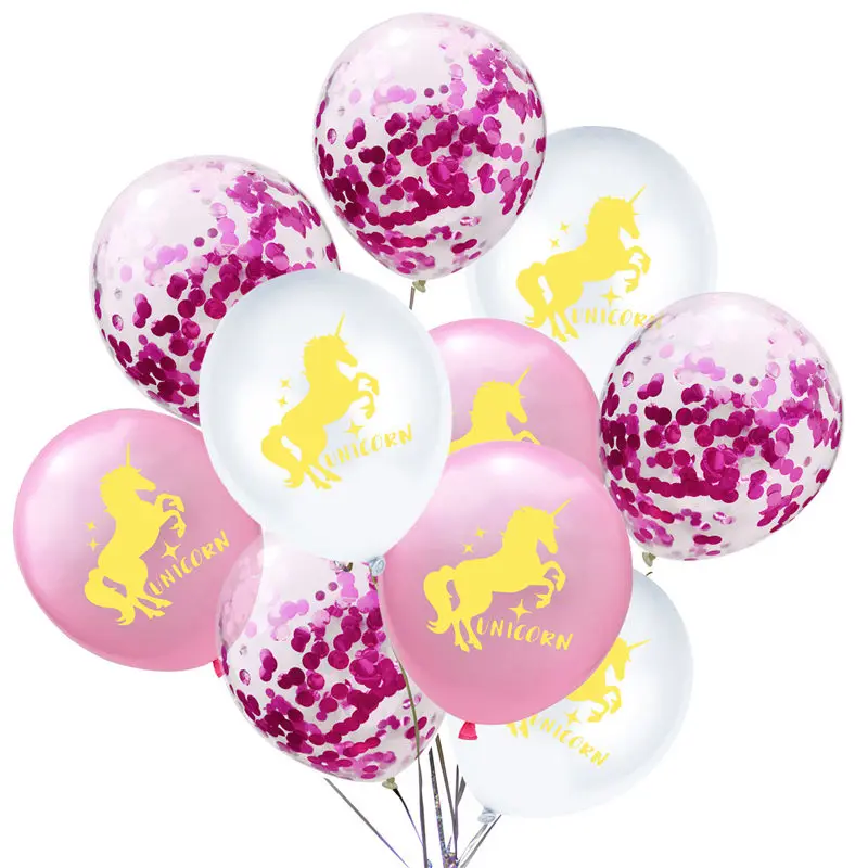 10 PCs Lovely 12 inch Latex Balloon Kids Gift Confetti Horse Printed Ballon Set For Home Bar Nursery Wedding Party Decorations | Дом и сад