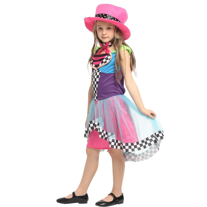 Детский магический костюм для девочек на Хэллоуин косплей Джокер дрол цирковой