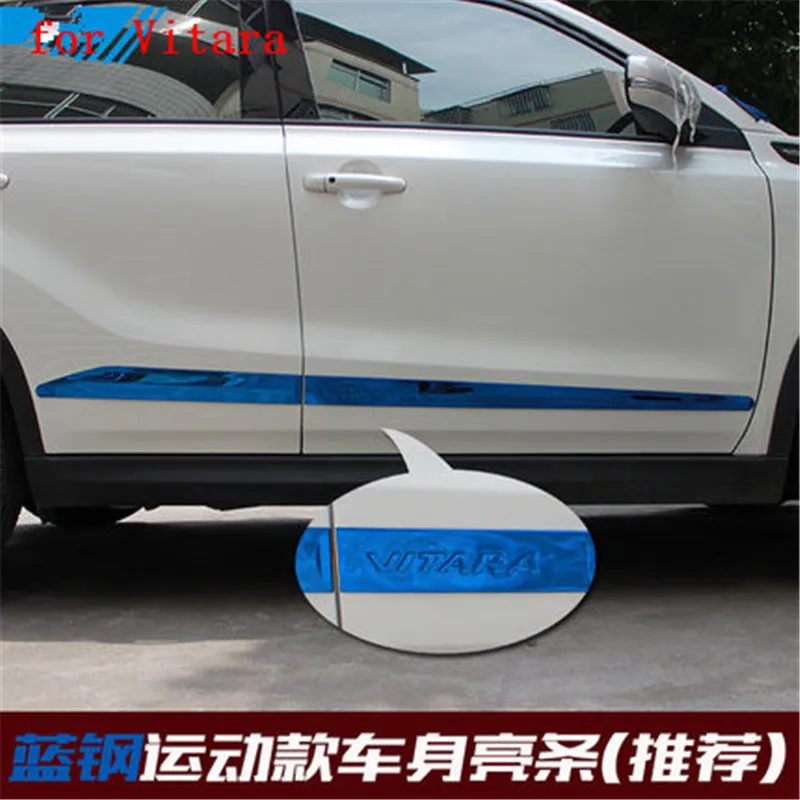Высококачественная лента для отделки корпуса из нержавеющей стали для Suzuki Vitara- автостайлинг - Цвет: Blue steel