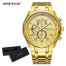 2018 Мужские кварцевые часы RISTOS из нержавеющей стали Reloj Masculino Hombre