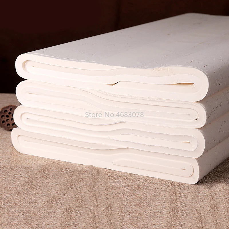 100pcs Xuan Paper Chinese Semi-Raw Rice Paper For Chinese Painting Calligraphy Or Paper Handicraft Supplies