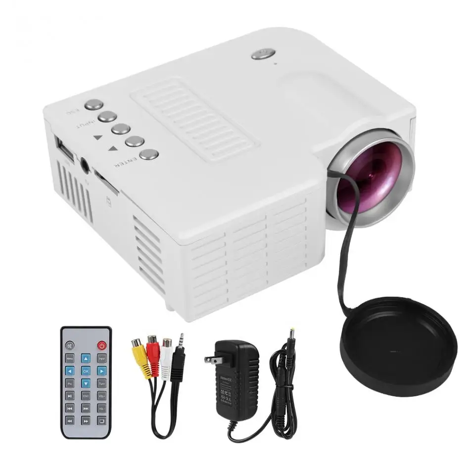 Портативный домашний кинотеатр проводной светодиодный мини-проектор HD 1080P VGA USB HDMI 110-240V US/UK/EU/AU Plug
