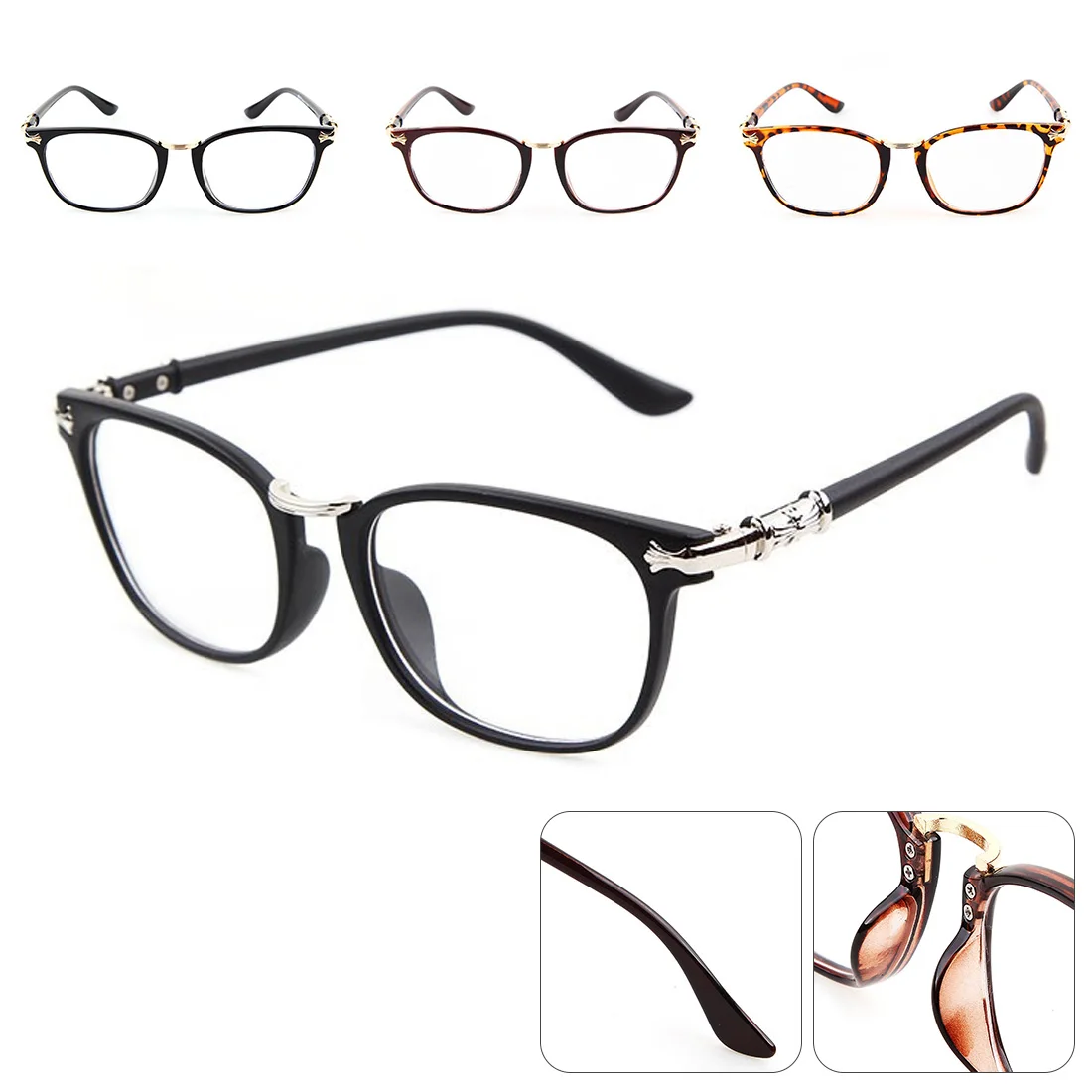 Рамки Дамы Винтаж оправы для очков ретро для мужчин Eye wares прозрачные линзы оптический черный прозрачный