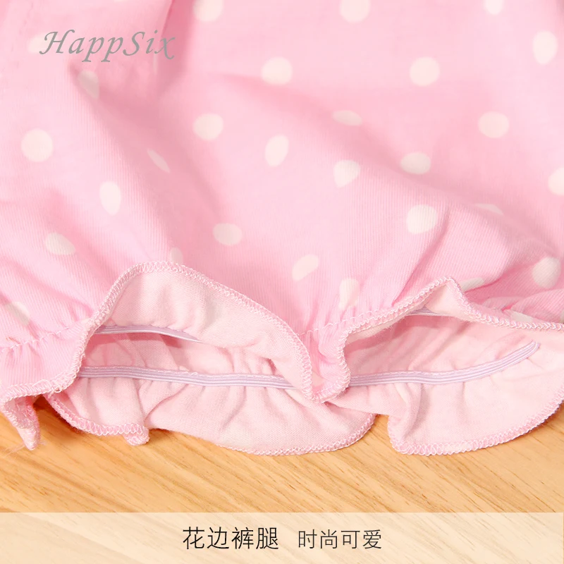 2018New Style Baby Shorts Summer 93%Cotton Girl's Panties soft cute Clothing Pink Dot Underwear Children's | Детская одежда и
