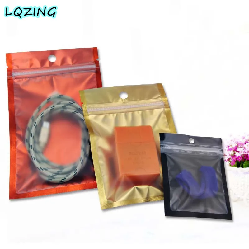 Матовое окно металлические Mylar ziplock сумки плоская подошва фольга небольшой замок
