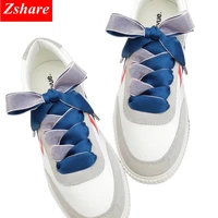 1 pair 2cm width double faced snow yarn laces satin silk ribbon shoelaces women fashion sneakers shoe laces 80100120cm