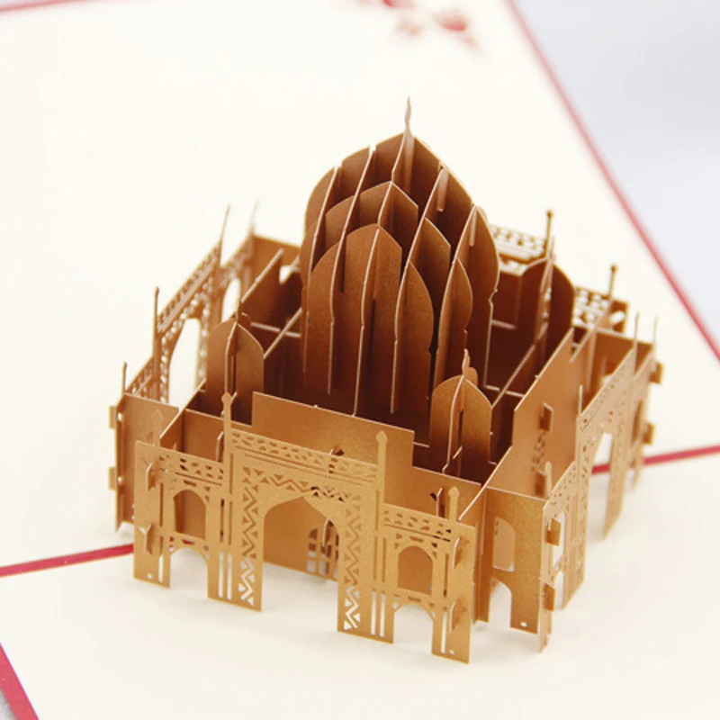 3 шт./лот) бизнес на заказ доступны винтажные индийские Taj Mahal 3D всплывающие поздравительные открытки 3D сувенир на день рождения Подарочные карты C3028