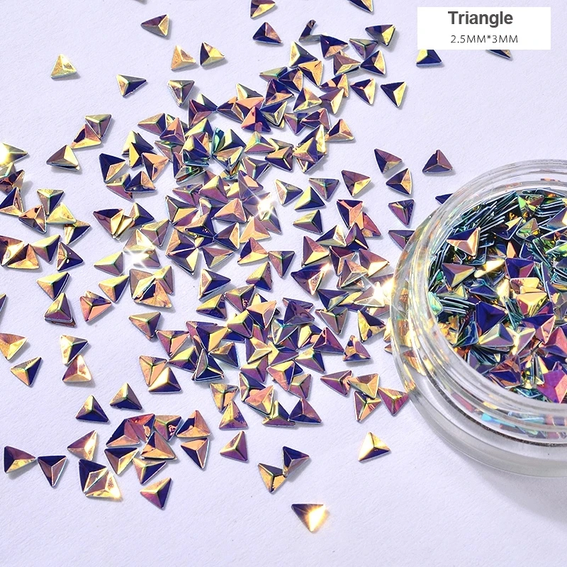 1 комплект 6 коробок блестящий Хамелеон блестки для ногтей 3D треугольный